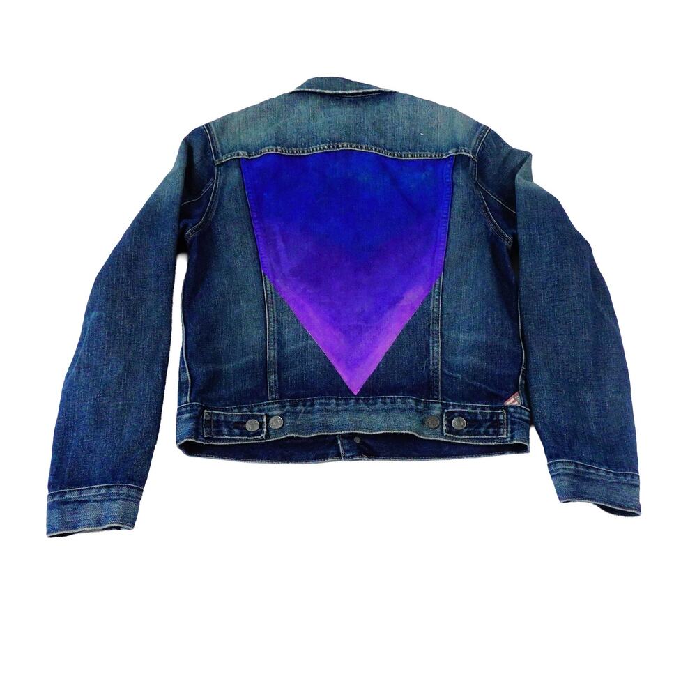 Ralph Lauren Denim & Supply Ombre Gradient Effect Jean Jacket Blue Small Petit
